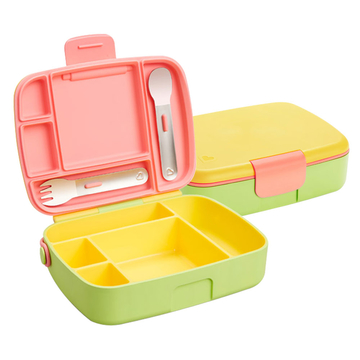 Munchkin: Lunch Bento Box with Stainless Steel Utensils (Green